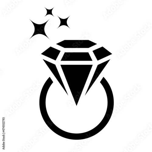 Diamond ring vector icon