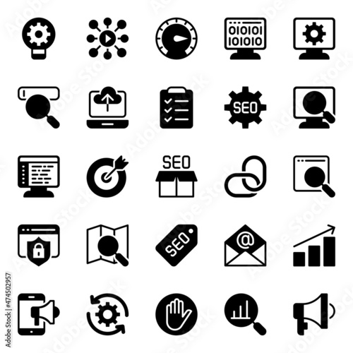 Glyph icons for search engine optimization.