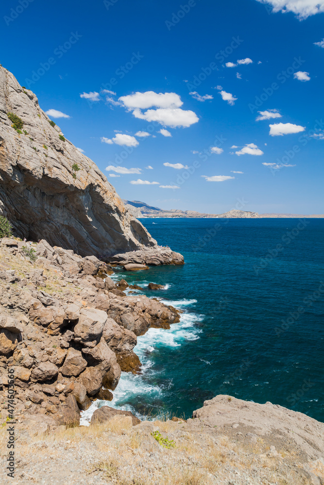Summer Crimean landscape. Vertical photo
