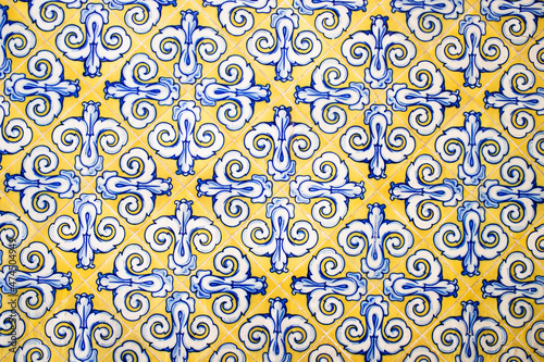 traditional Spanish glazed tiles background