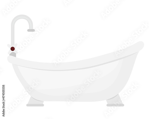 White bath tub vector svg illustration