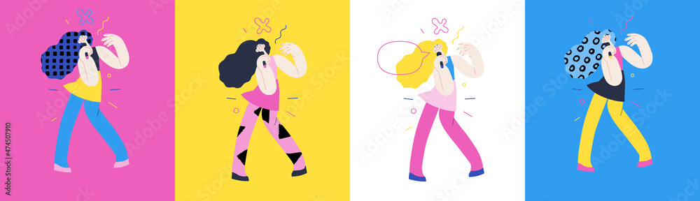 Happiness - happy people jumping in the air cheerfully Happiness - happy people jumping in the air cheerfully