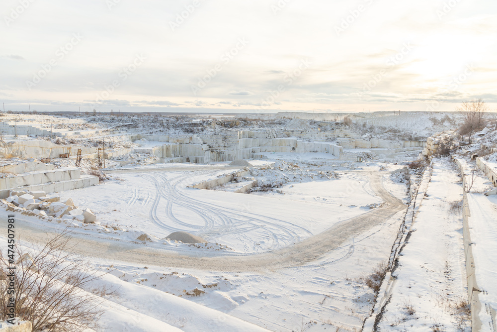 Koelga Marble quarry. Chelyabinsk region, Russia