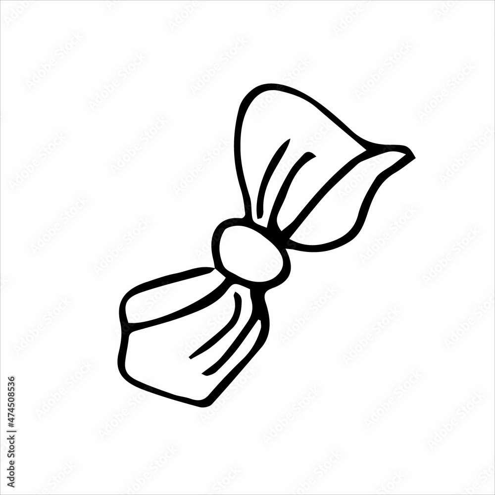 bow doodle element hand drawn in black and white bow doodle element hand drawn in black and white