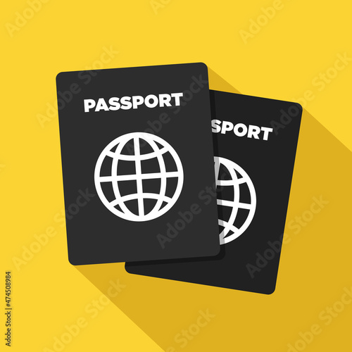 Pasport flat icon vector. Travel icon