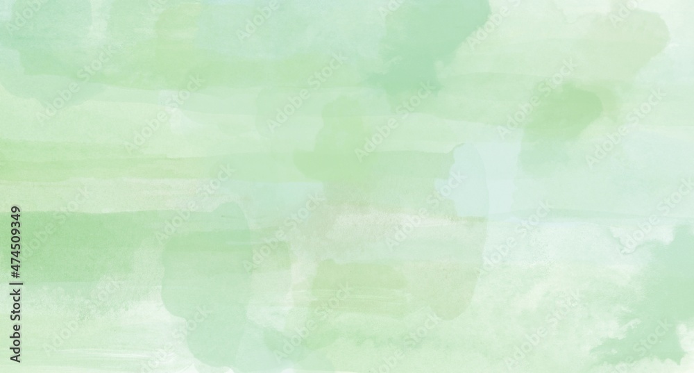 緑色の筆跡が綺麗な水彩画イラスト背景