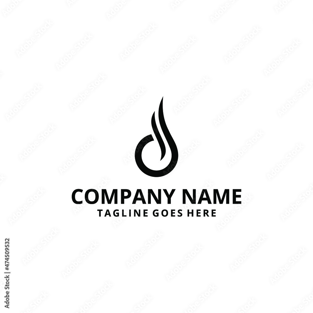 Modern creative early D abstract design illustration with fire sign geometric logo design template Modern creative early D abstract design illustration with fire sign geometric logo design template