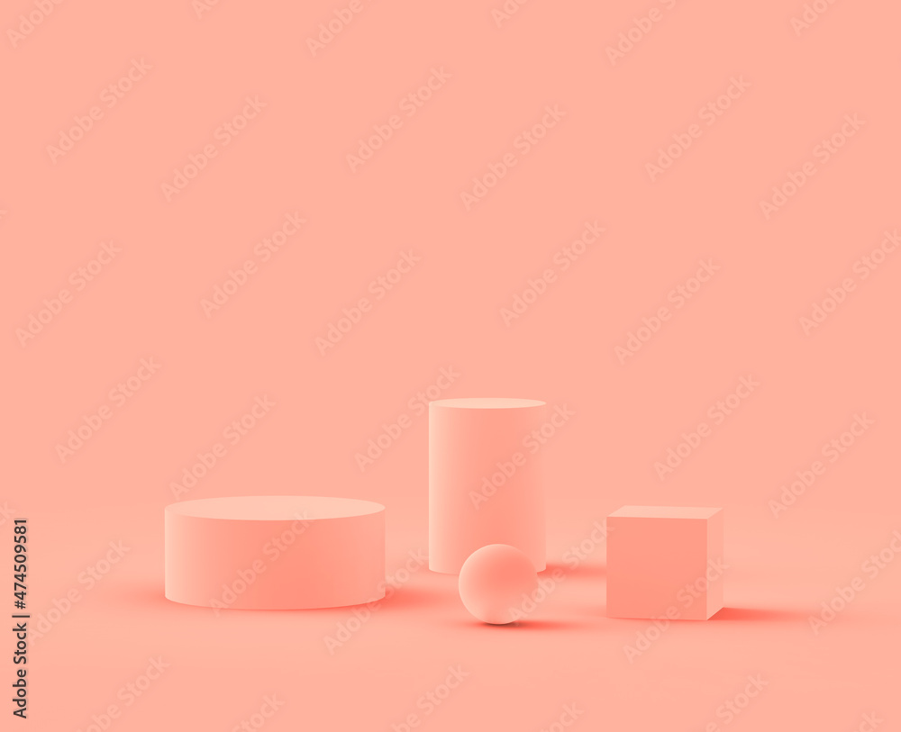 Abstract 3d pink peach platform minimal studio background. Abstract 3d pink peach platform minimal studio background.