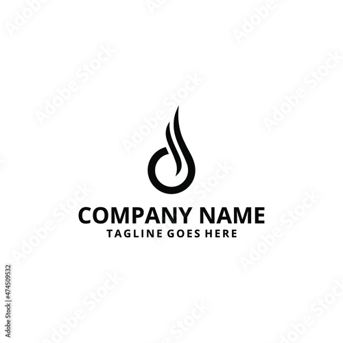 Modern creative early D abstract design illustration with fire sign geometric logo design template