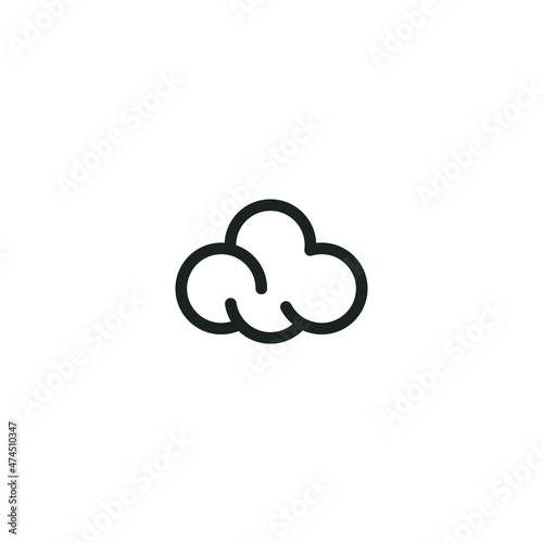 cloud flat line icon vector