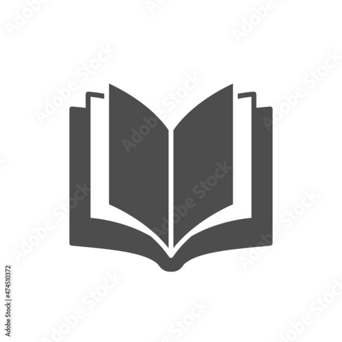 Open book glyph icon or education sign