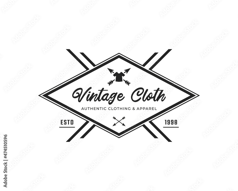 Classic Vintage Retro Label Badge for Clothing Apparel Logo Emblem Design Template Element