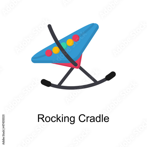 Rocking Cradle Vector illustration in flat style. Pediatrics symbol in EPS file.