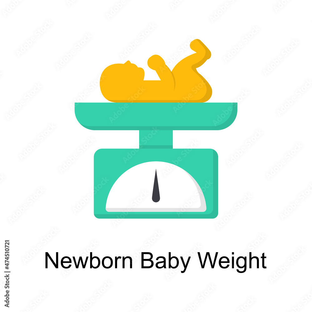 Newborn Baby Weight Vector illustration in flat style. Pediatrics symbol in EPS file.