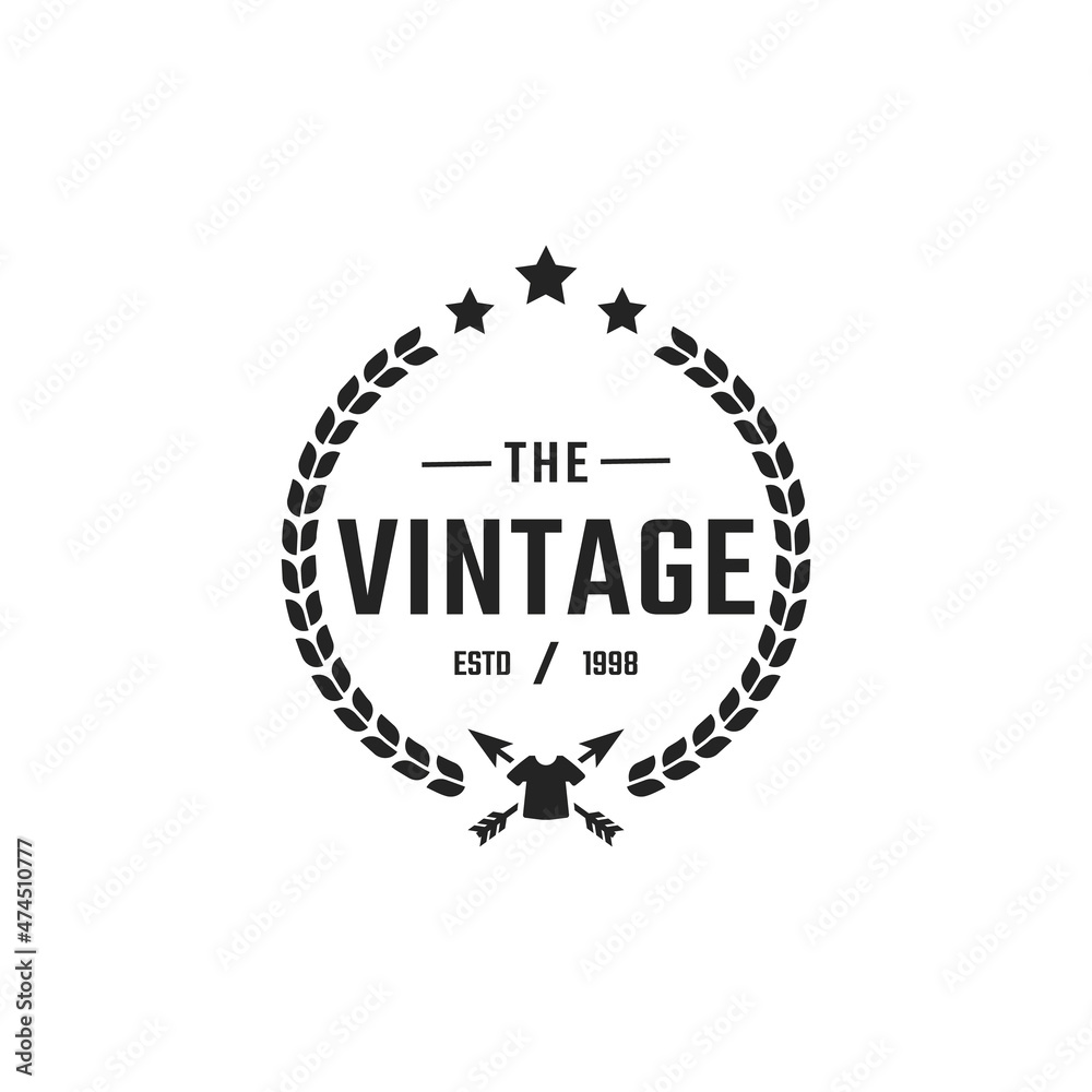 Classic Vintage Retro Label Badge for Clothing Apparel Logo Emblem Design Template Element