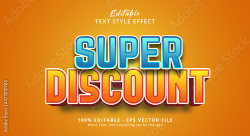 Super discount Editable text effect on headlines style