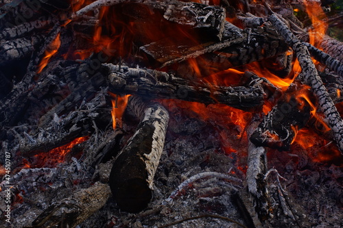 fire in the fireplace