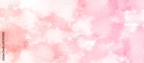 Soft Pink grunge watercolor texture background. For design backdrop. Beautiful abstract color pink texture background on white surface granite, orange and pink cloud sky on art graphics, 