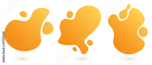 Set of gradient shapes. Abstract fluid design. Trendy colorful background.