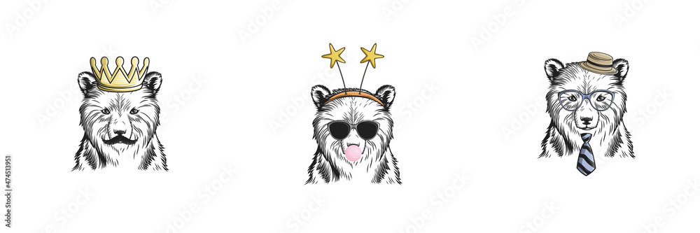 Fototapeta premium Crazy creative animal design with accessories 