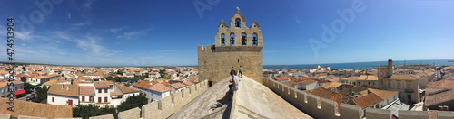 panorama of Sainte Maries de la Mer and the mediterranean sea photo