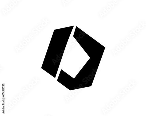black and white cube frames logo design template vector illustration