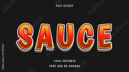 Gradient 3d Word Sauce Editable Text Effect Design Template
