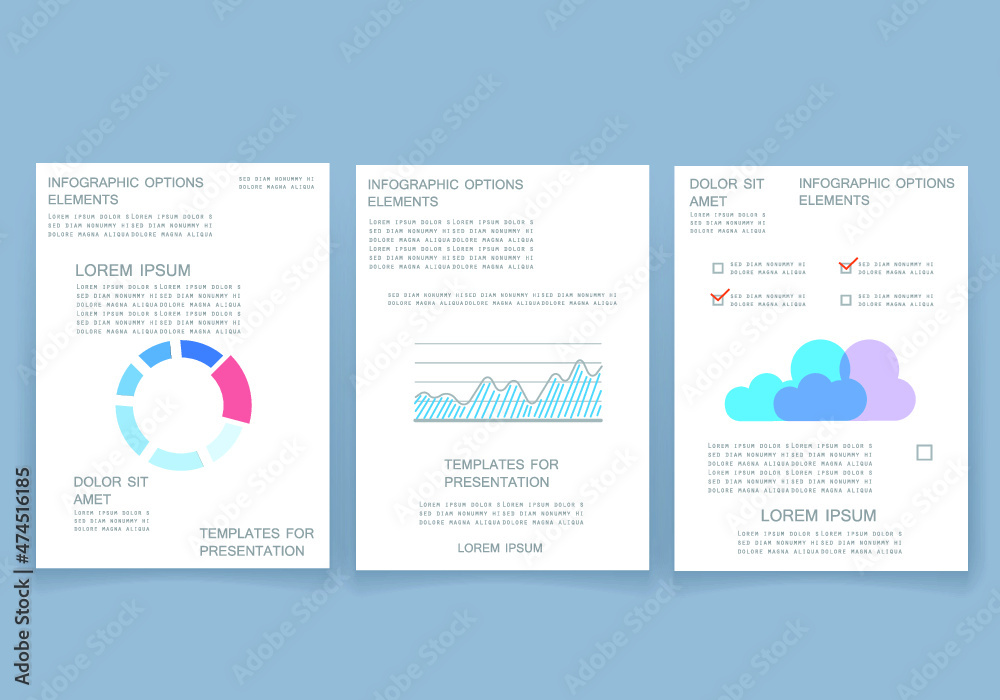 Fototapeta premium Cards for business data visualization