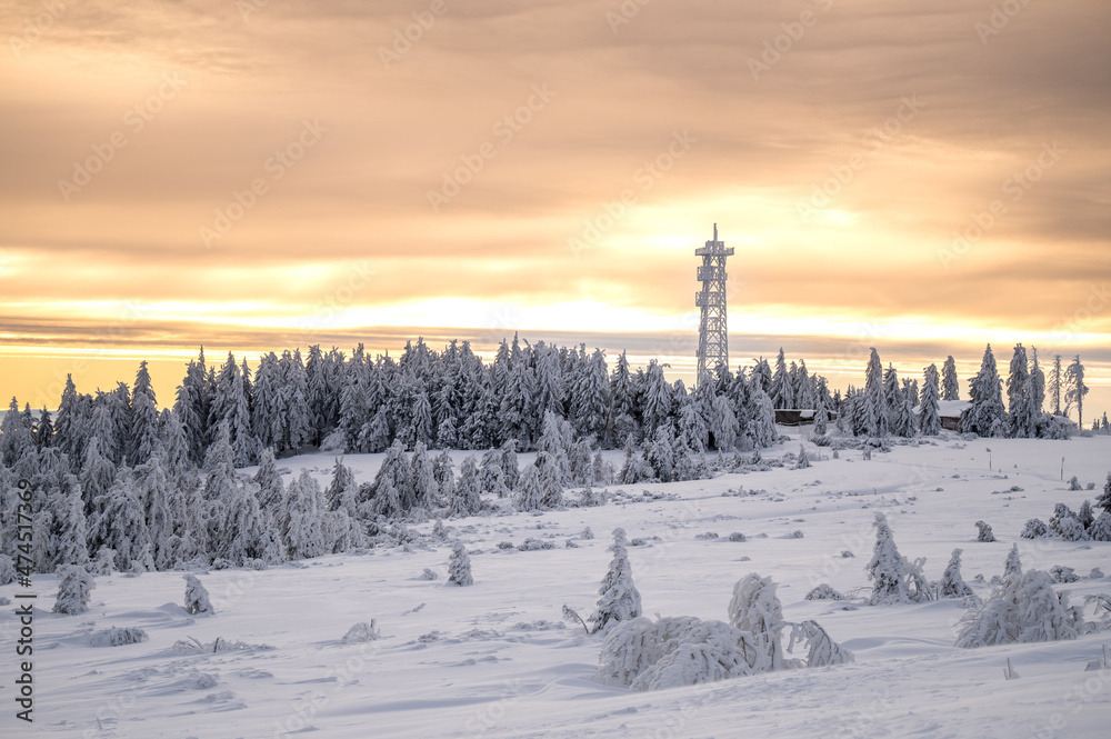 Hornisgrinde Handymast Sonnenaufgang Hornisgrinde Handymast Sonnenaufgang