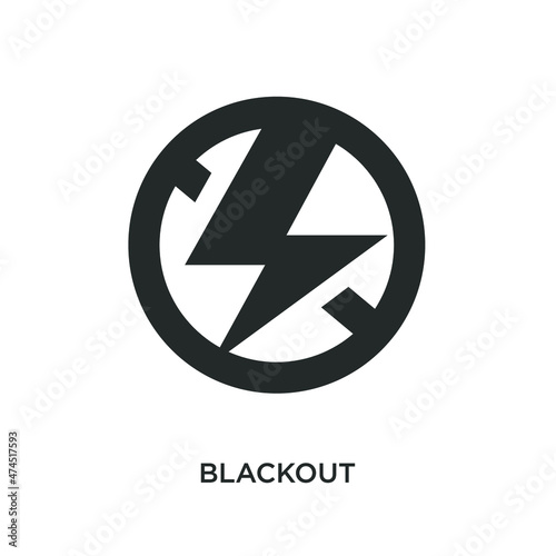 Power outage, Blackout, Electricity ban icon stock illustration
