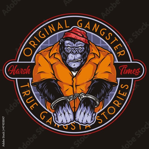 Mafia colorful round label