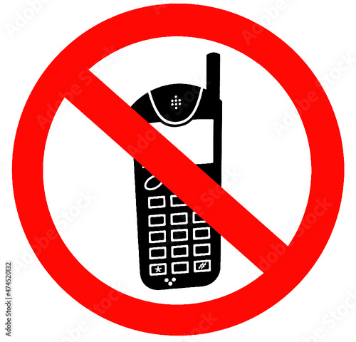 No mobile phones allowed in this area sign