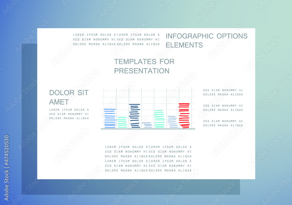 Obraz premium Cards for business data visualization