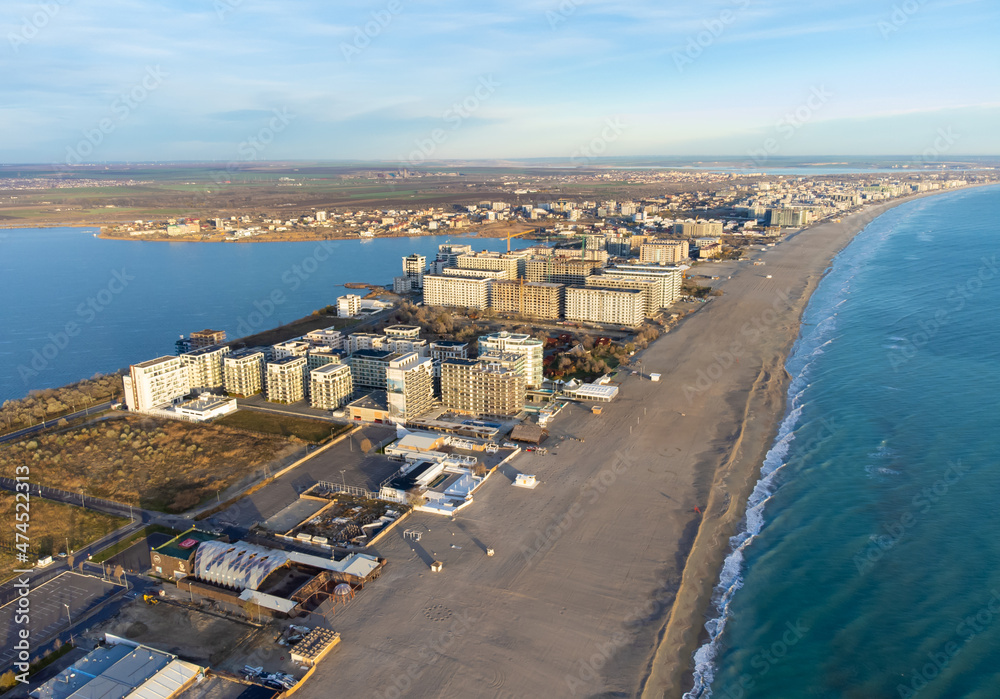 Mamaia resort - Romania seen from above in the morning