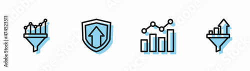 Free Download Set line Financial growth, Sales funnel with chart, and icon. Vector - GFXLoad