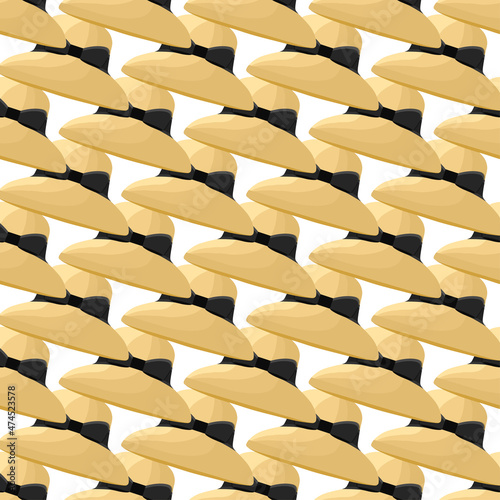 Illustration on theme colored pattern hats straw