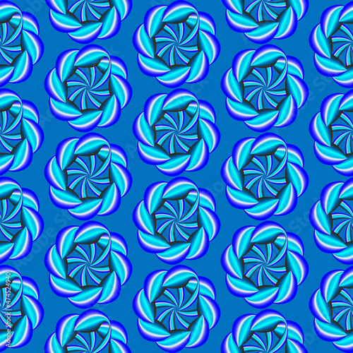 Blue seamless pattern with roses,vector illustration,for design packaging and textile
