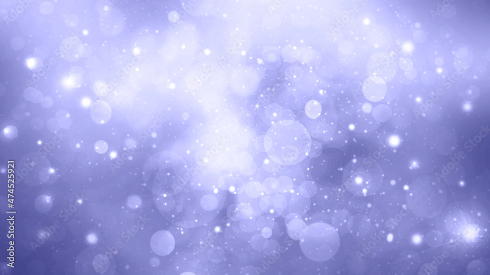 Abstract blue and purple bokeh background with circles and flashes