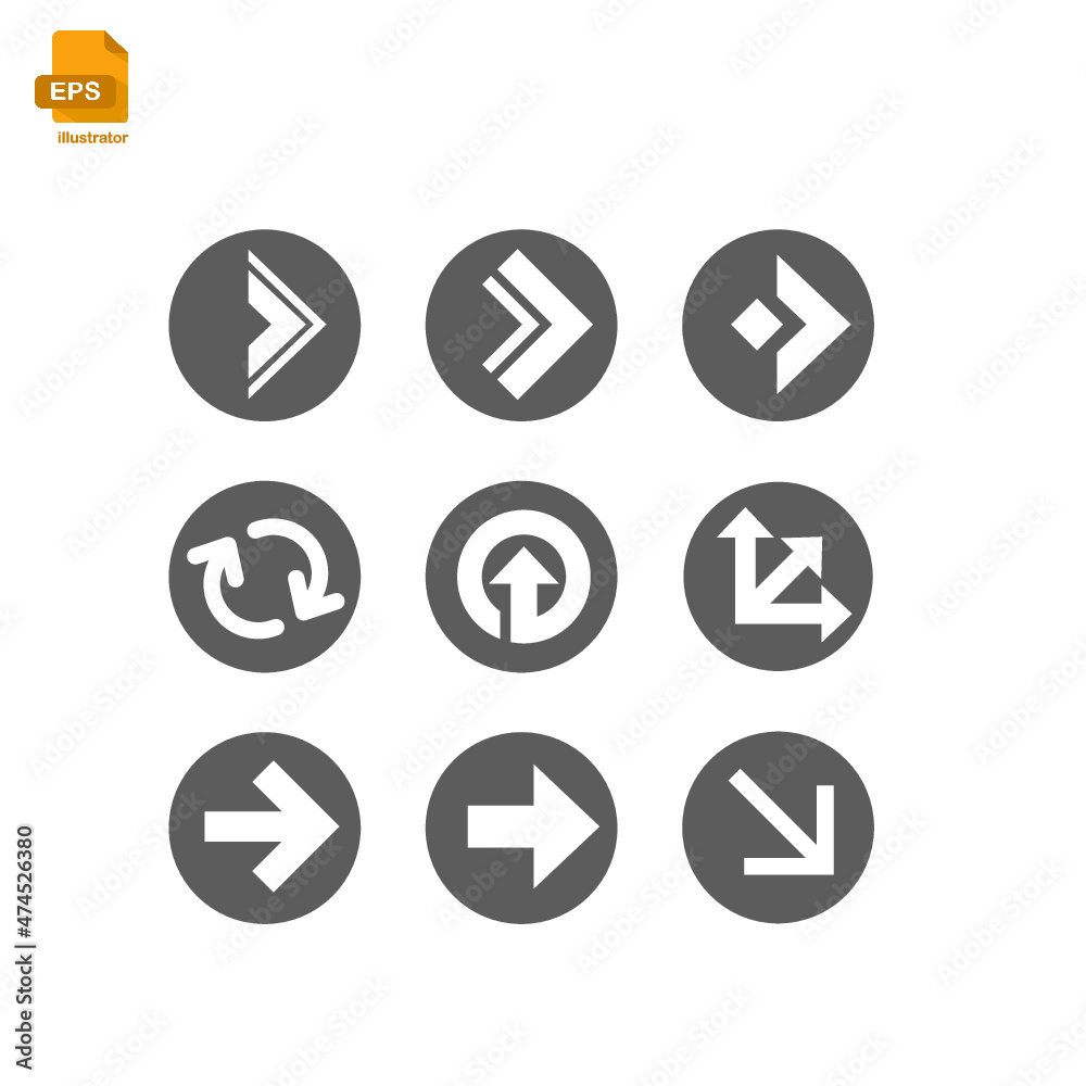 Arrow icon. Collection different arrows. Cercle arrow icon Arrow icon. Collection different arrows. Cercle arrow icon