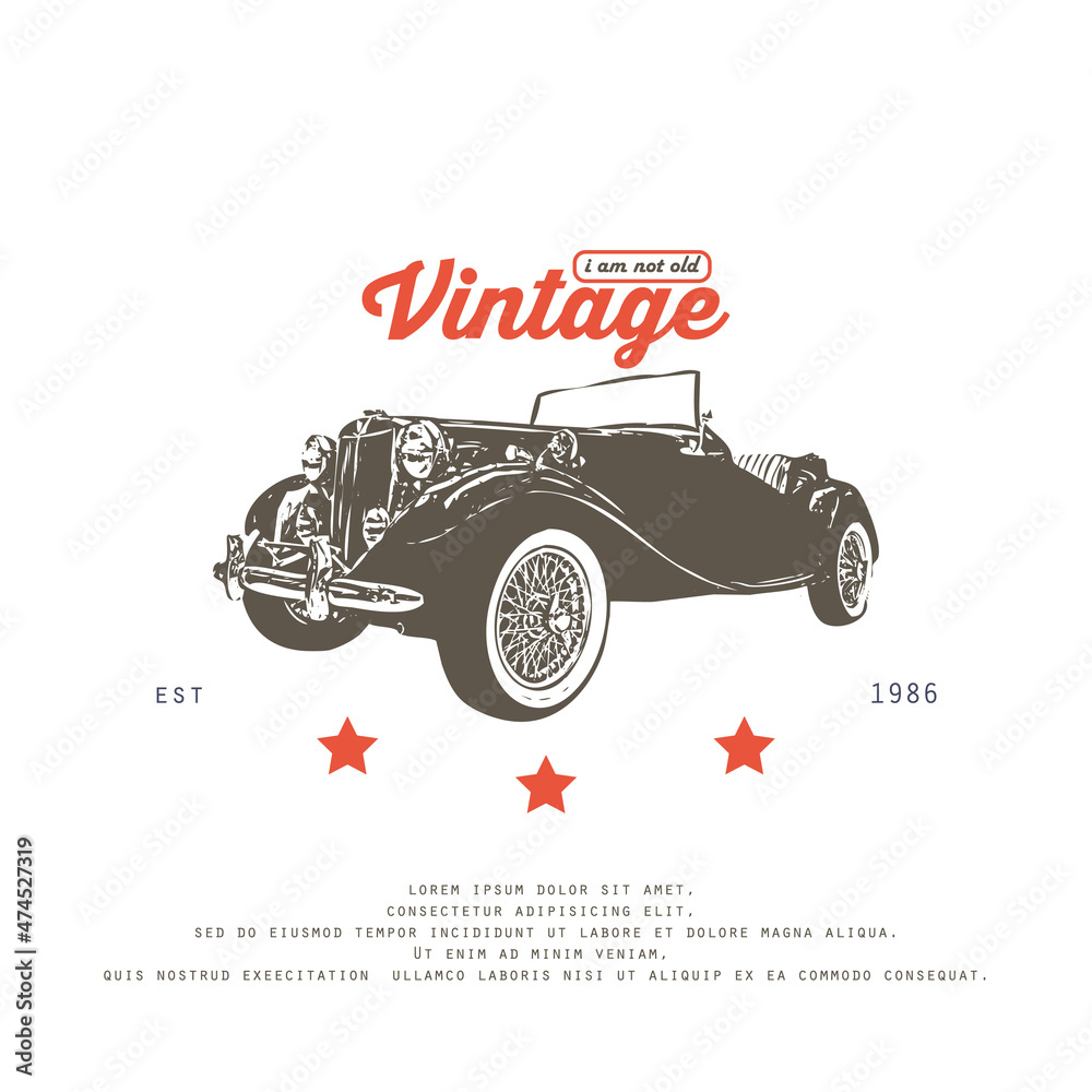 retro car vector illustration vintage style good for logo