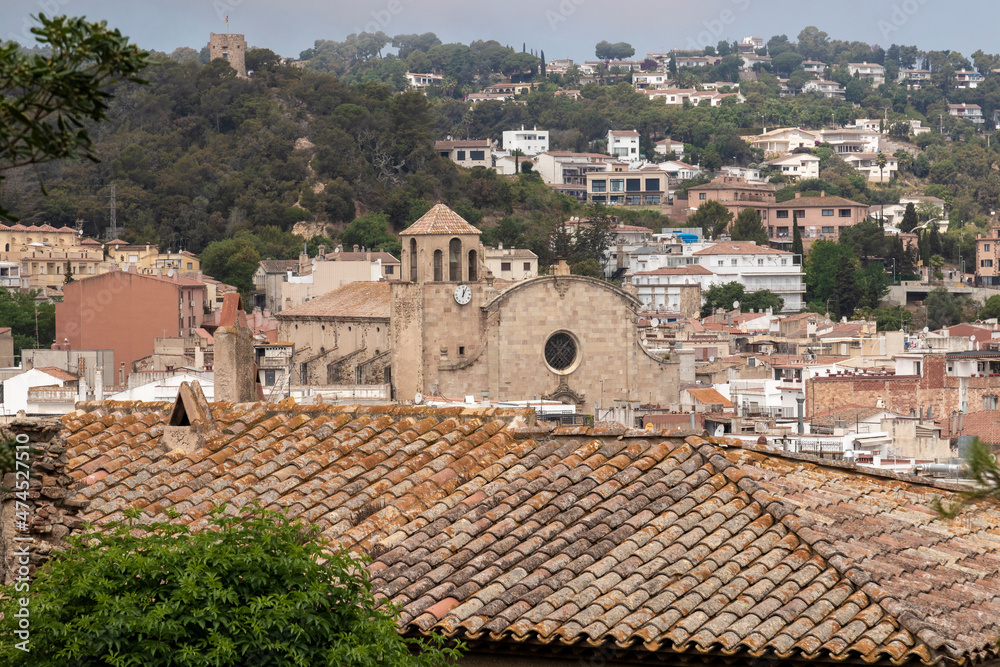 medieval neighborhood of Tossa de Mar on the Spanish Costa Brava with the church in the background