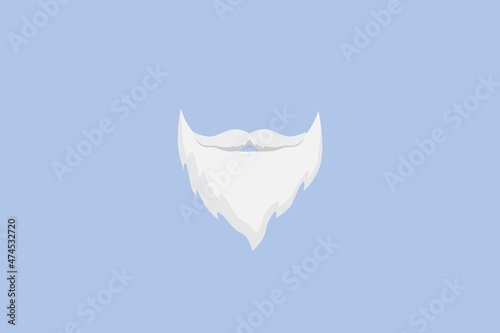 Santa Beard and Mustache Flat Illustration