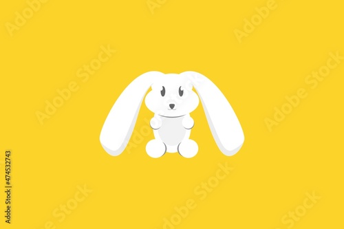 Cute Rabbit Animal Flat Illustration