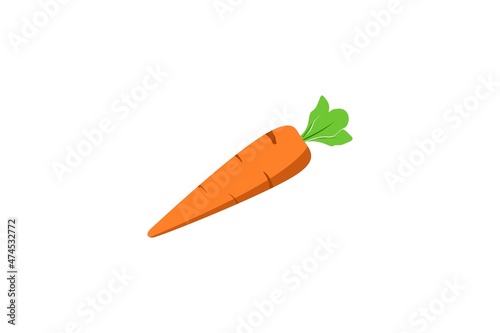 Carrot Icon Sign Flat Illustration on White Background