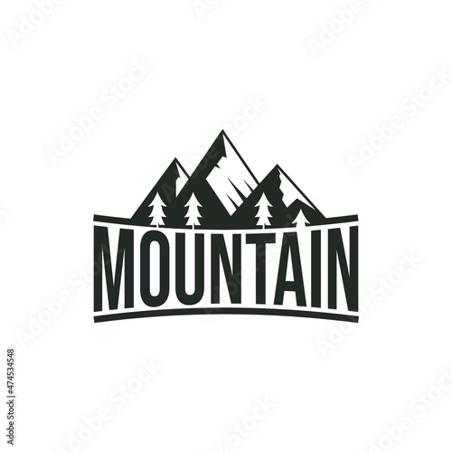 Vintage Retro Mountain Adventure logo design