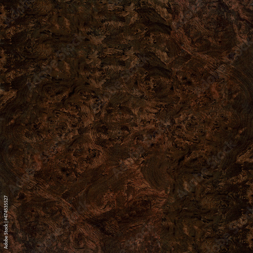 Abstract dark brown burl wood texture high resolution