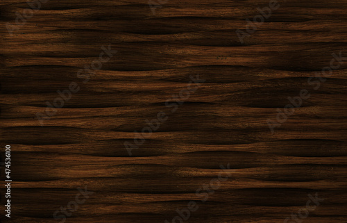 Beautiful carved dark brown wood with wavy pattern