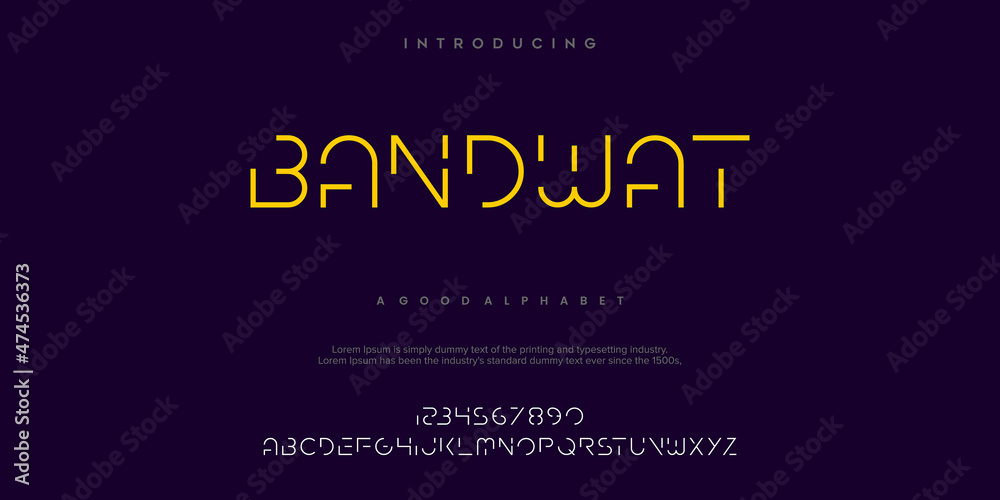 BANDWAT Alphabet font typography vector illustrations BANDWAT Alphabet font typography vector illustrations