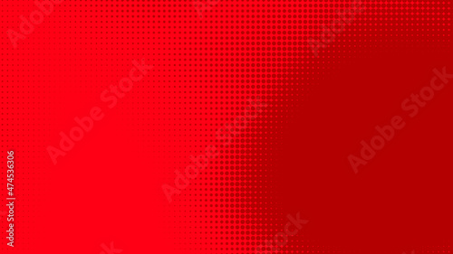 Dots halftone red color pattern gradient texture with technology digital background. Dots pop art comics with summer background.