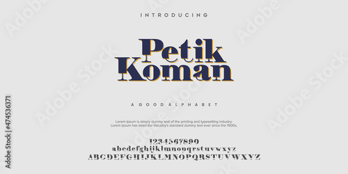Petik Koman Alphabet font typography vector illustrations photo
